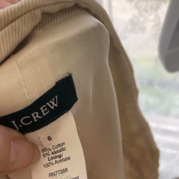 J. Crew Beige Lined Spring Jacket with Button Ruffles Detail 6 - Picture 3 of 4